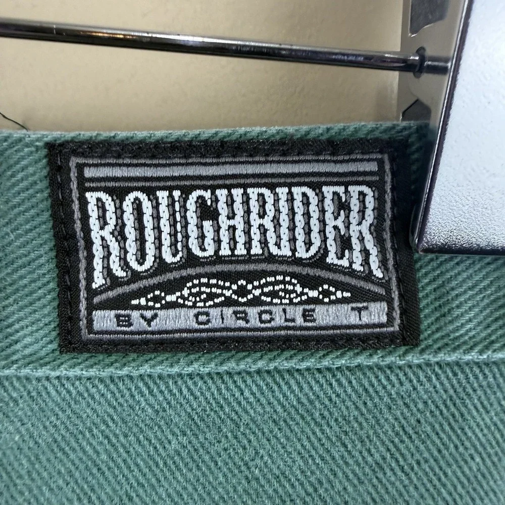 Vintage Roughrider Bareback Jeans Womens Juniors 7/8 High Waisted Green Cowgirl - Picture 5 of 6